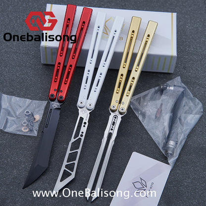Newera Sunshine V2 Original Balisong 7075 Aluminum Alloy Handle 3Cr13 Stainles Steel Blade Trainer/Tuning Fork/False Edge Bushing