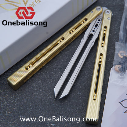 Newera Sunshine V2 Original Balisong 7075 Aluminum Alloy Handle 3Cr13 Stainles Steel Blade Trainer/Tuning Fork/False Edge Bushing