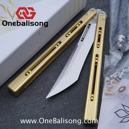 Newera Sunshine V2 Original Balisong 7075 Aluminum Alloy Handle 3Cr13 Stainles Steel Blade Trainer/Tuning Fork/False Edge Bushing
