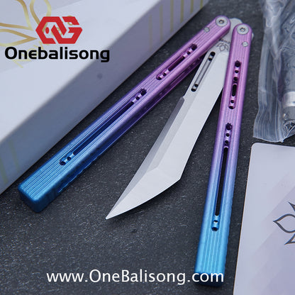 Newera Sunshine V2 Original Balisong 7075 Aluminum Alloy Handle 3Cr13 Stainles Steel Blade Trainer/Tuning Fork/False Edge Bushing