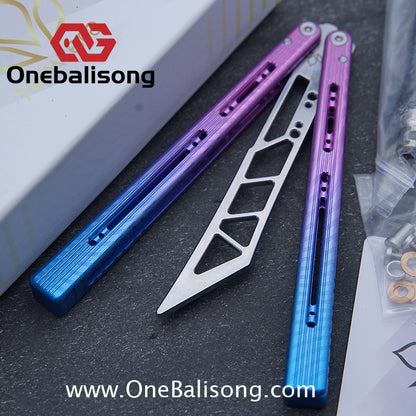 Newera Sunshine V2 Original Balisong 7075 Aluminum Alloy Handle 3Cr13 Stainles Steel Blade Trainer/Tuning Fork/False Edge Bushing