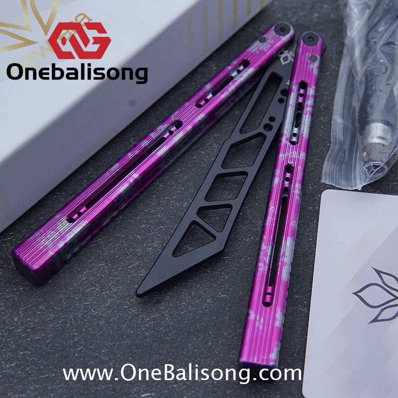 Newera Sunshine V2 Original Balisong 7075 Aluminum Alloy Handle 3Cr13 Stainles Steel Blade Trainer/Tuning Fork/False Edge Bushing
