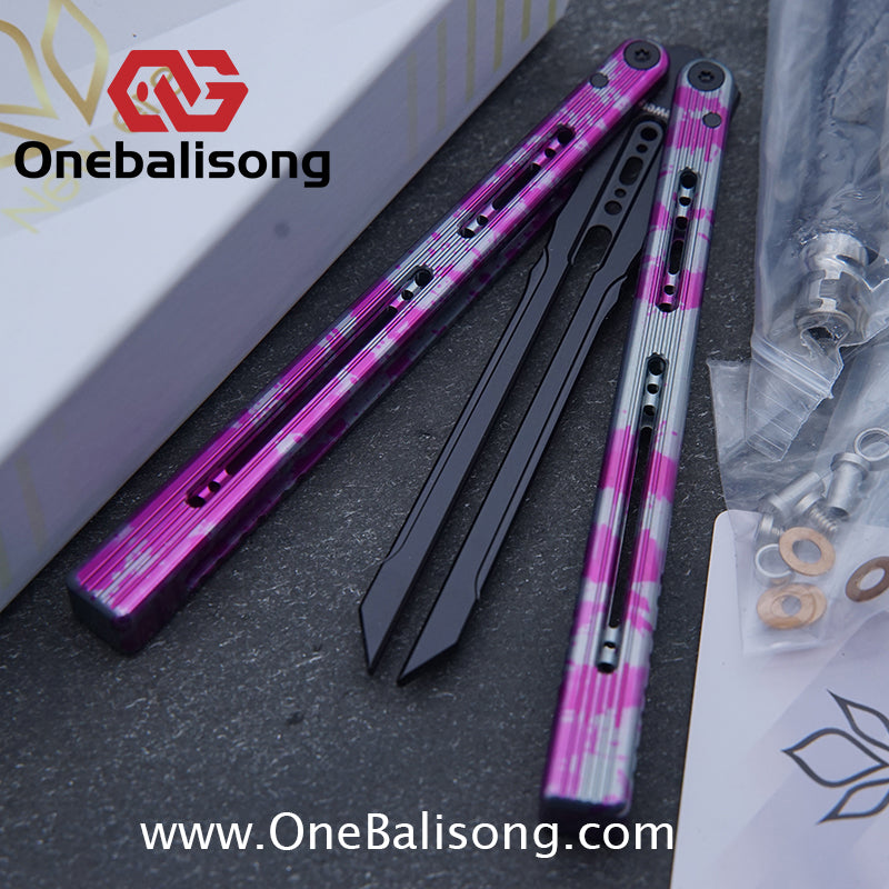 Newera Sunshine V2 Original Balisong 7075 Aluminum Alloy Handle 3Cr13 Stainles Steel Blade Trainer/Tuning Fork/False Edge Bushing