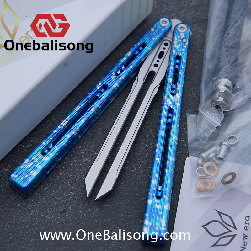 Newera Sunshine V2 Original Balisong 7075 Aluminum Alloy Handle 3Cr13 Stainles Steel Blade Trainer/Tuning Fork/False Edge Bushing