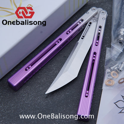 Newera Sunshine V2 Original Balisong 7075 Aluminum Alloy Handle 3Cr13 Stainles Steel Blade Trainer/Tuning Fork/False Edge Bushing