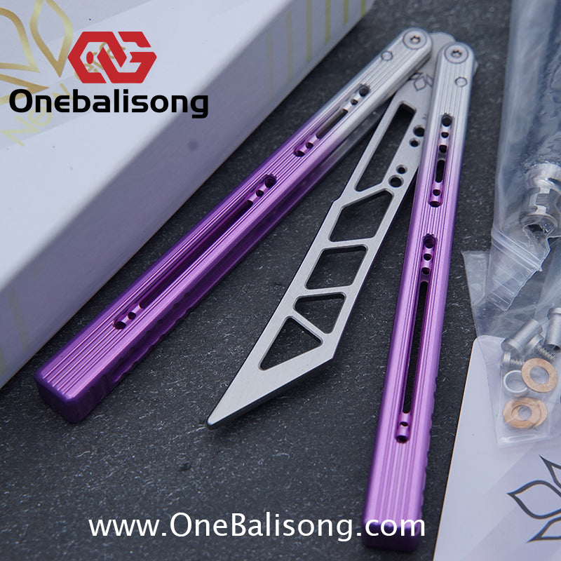 Newera Sunshine V2 Original Balisong 7075 Aluminum Alloy Handle 3Cr13 Stainles Steel Blade Trainer/Tuning Fork/False Edge Bushing