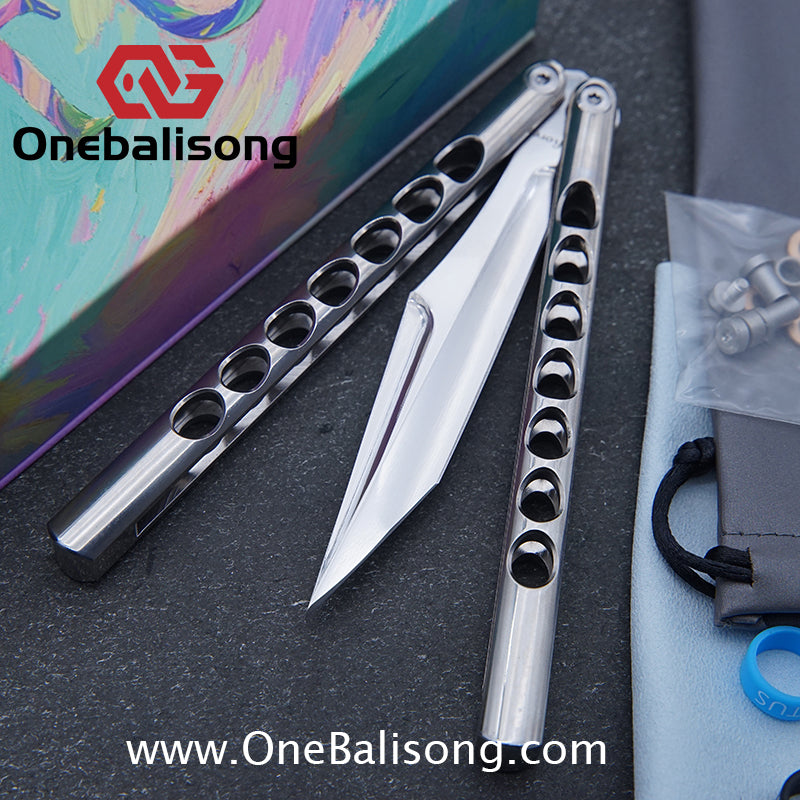 TITUS Fiore Clone Balisong Titanium Alloy Handle VG10 Stainless Steel Fake Blade Bushing