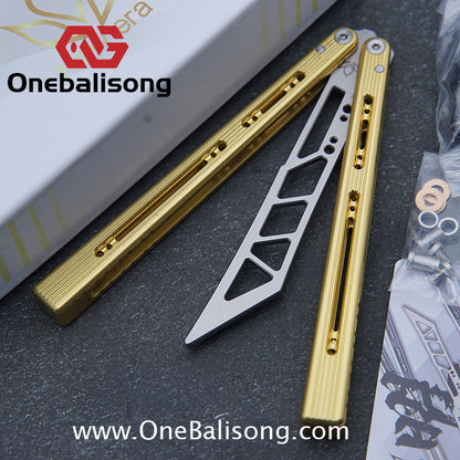 Newera Sunshine V2 Original Balisong 7075 Aluminum Alloy Handle 3Cr13 Stainles Steel Blade Trainer/Tuning Fork/False Edge Bushing