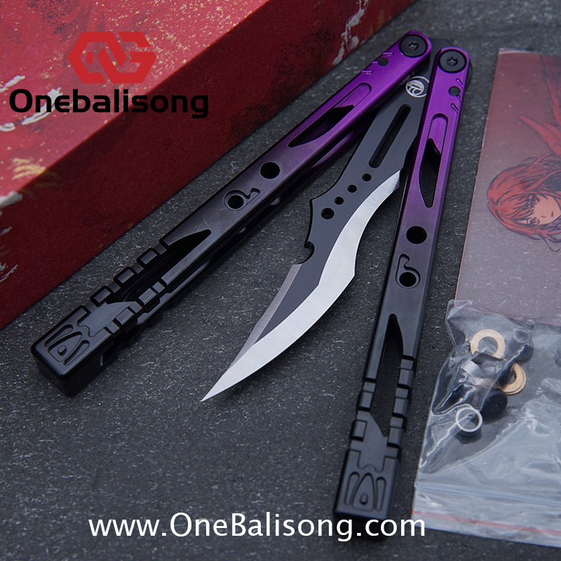 Fairy Lake Balisong 7075 Aluminum Alloy Handle 440c Stainless Steel Blade Bushing