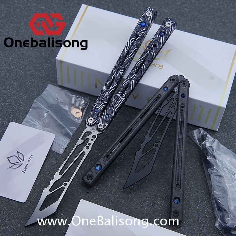 Newera Fvyao Original Balisong 7075 Aluminum Alloy+ G10 Patch Handle 5Cr15 Stainles Steel Blade Trainer Bushing