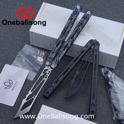 Newera Fvyao Original Balisong 7075 Aluminum Alloy+ G10 Patch Handle 5Cr15 Stainles Steel Blade Trainer Bushing