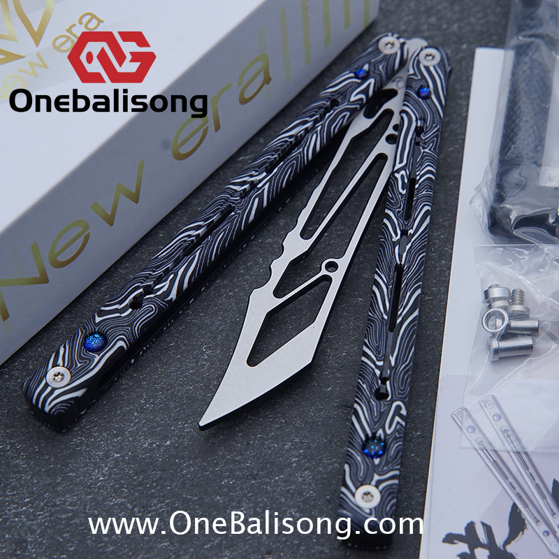 Newera Fvyao Original Balisong 7075 Aluminum Alloy+ G10 Patch Handle 5Cr15 Stainles Steel Blade Trainer Bushing
