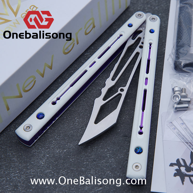 Newera Fvyao Original Balisong 7075 Aluminum Alloy+ G10 Patch Handle 5Cr15 Stainles Steel Blade Trainer Bushing