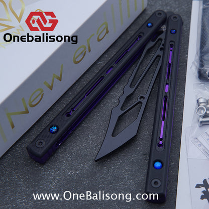Newera Fvyao Original Balisong 7075 Aluminum Alloy+ G10 Patch Handle 5Cr15 Stainles Steel Blade Trainer Bushing