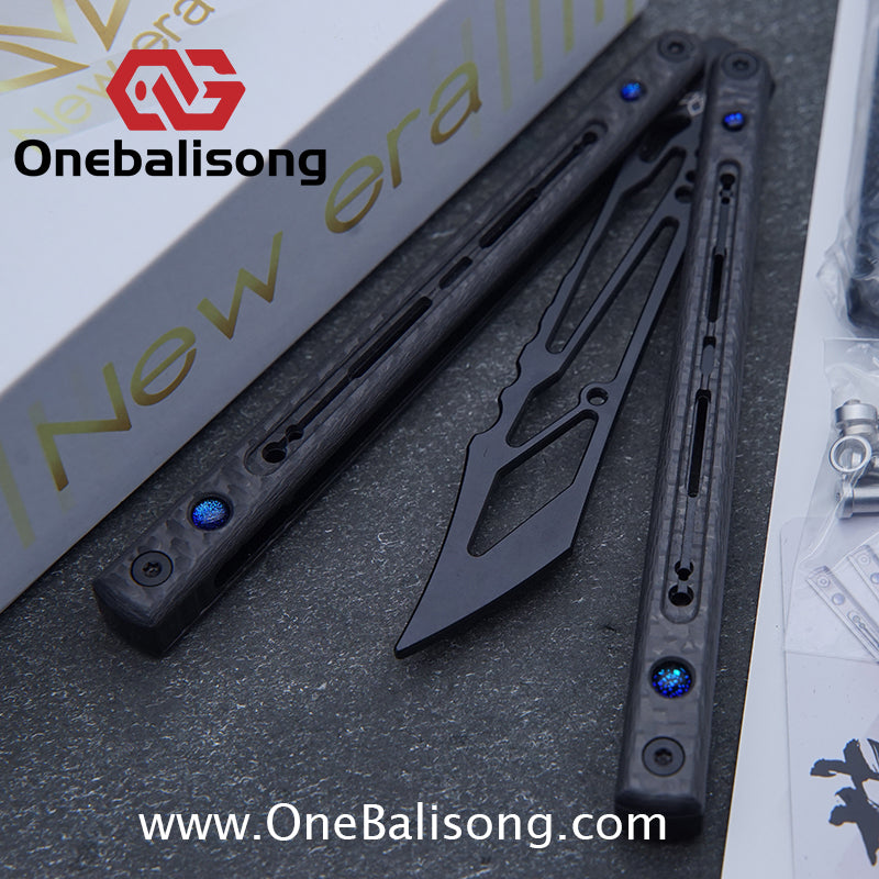 Newera Fvyao Original Balisong 7075 Aluminum Alloy+ G10 Patch Handle 5Cr15 Stainles Steel Blade Trainer Bushing