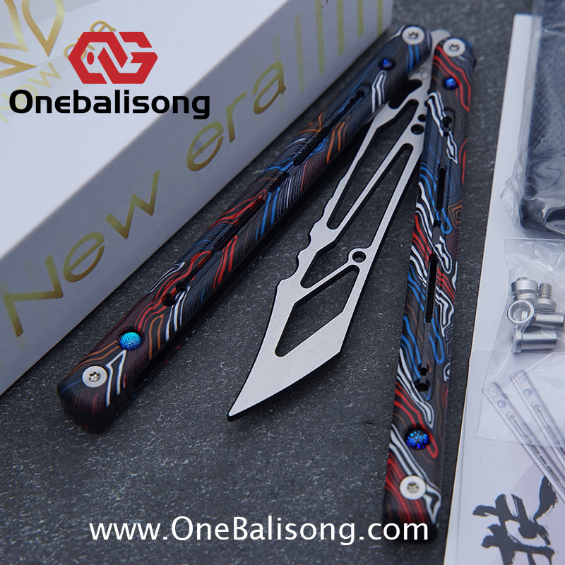 Newera Fvyao Original Balisong 7075 Aluminum Alloy+ G10 Patch Handle 5Cr15 Stainles Steel Blade Trainer Bushing