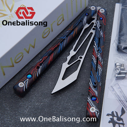 Newera Fvyao Original Balisong 7075 Aluminum Alloy+ G10 Patch Handle 5Cr15 Stainles Steel Blade Trainer Bushing