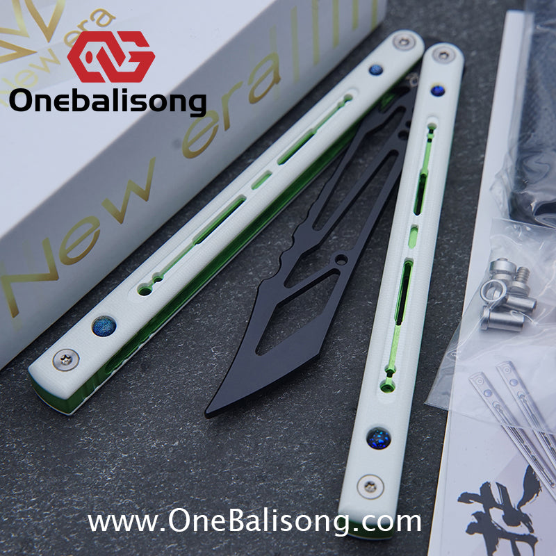 Newera Fvyao Original Balisong 7075 Aluminum Alloy+ G10 Patch Handle 5Cr15 Stainles Steel Blade Trainer Bushing