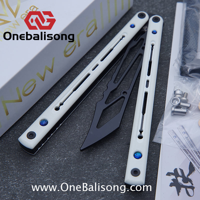 Newera Fvyao Original Balisong 7075 Aluminum Alloy+ G10 Patch Handle 5Cr15 Stainles Steel Blade Trainer Bushing
