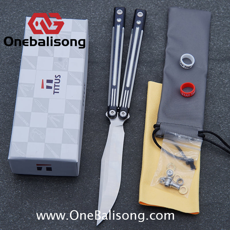 TITUS Orion Clone Balisong Aluminum Alloy Handle Stainless Steel Fake Blade Bushing
