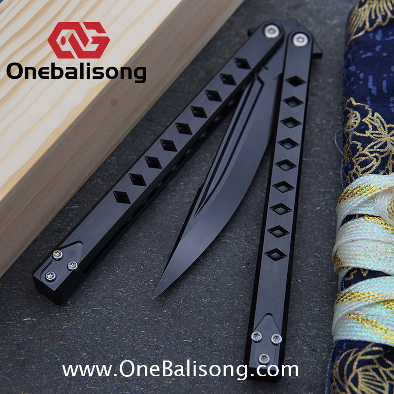 Blue River Konohishi Clone Balisong Titanium Alloy Handle Stainless Steel Blade Bushing