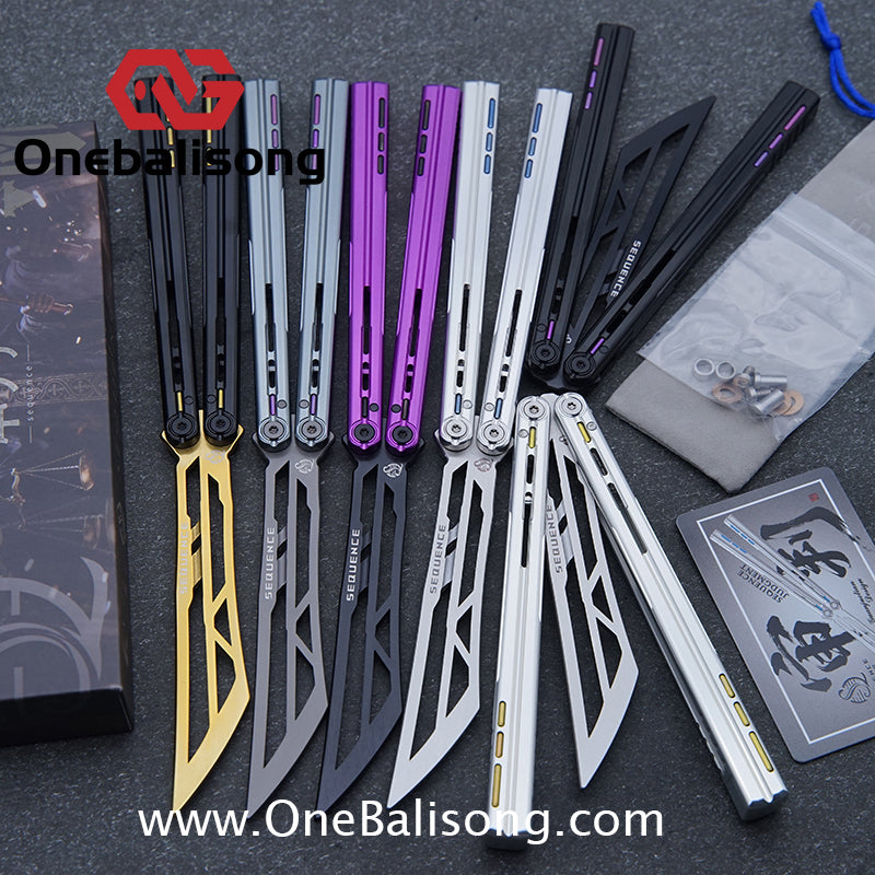 Sequence Judgment Original Balisong 7075 Aluminum+TC4 Titanium Handle Stainless steel Blade