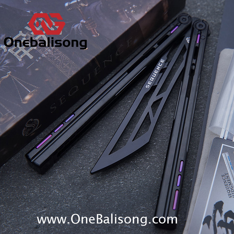 Sequence Judgment Original Balisong 7075 Aluminum+TC4 Titanium Handle Stainless steel Blade