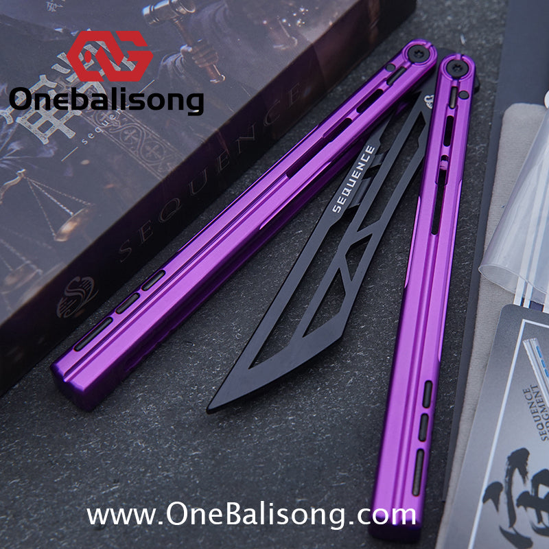 Sequence Judgment Original Balisong 7075 Aluminum+TC4 Titanium Handle Stainless steel Blade