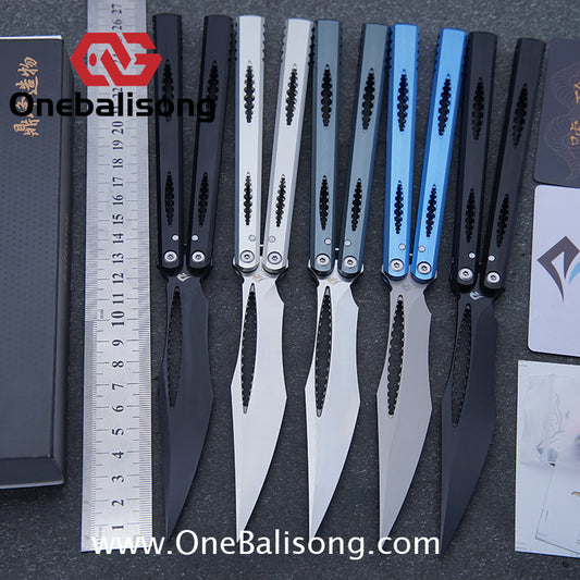 Dingfeng Devourer OG Design Balisong  7075 Aluminum Alloy Handle 9cr18mov Stainles Steel Blade Trainer Bushing