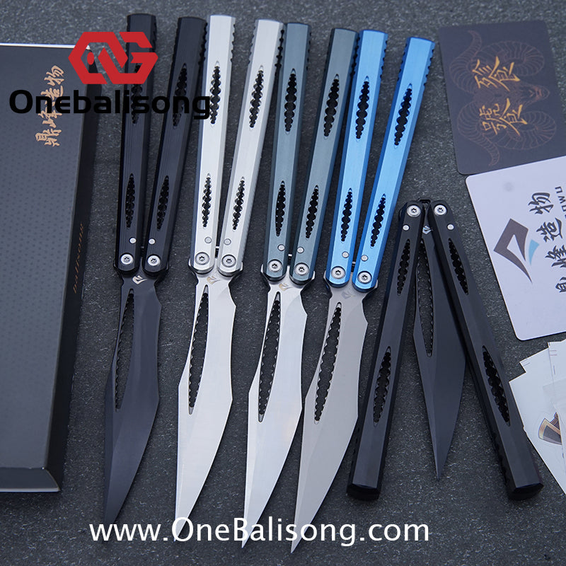 Dingfeng Devourer Balisong OG Design 7075 Aluminum Alloy Handle 9cr18mov Stainles Steel Blade Trainer Bushing