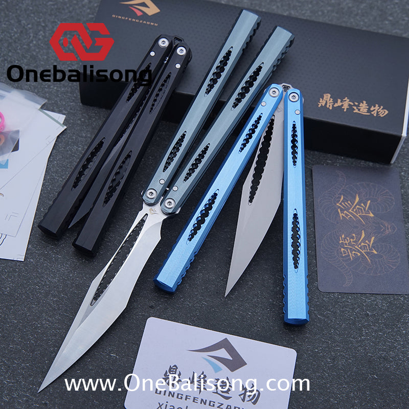 Dingfeng Devourer Balisong OG Design 7075 Aluminum Alloy Handle 9cr18mov Stainles Steel Blade Trainer Bushing