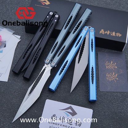 Dingfeng Devourer/Glutton OG Design Balisong  7075 Aluminum Alloy Handle 9cr18mov Stainles Steel Blade Trainer Bushing
