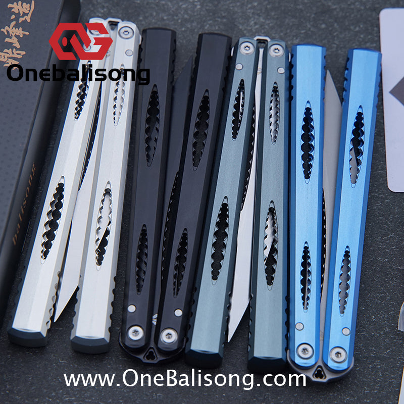Dingfeng Devourer Balisong OG Design 7075 Aluminum Alloy Handle 9cr18mov Stainles Steel Blade Trainer Bushing