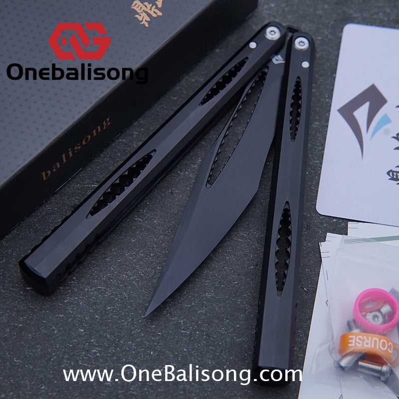 Dingfeng Devourer Balisong OG Design 7075 Aluminum Alloy Handle 9cr18mov Stainles Steel Blade Trainer Bushing