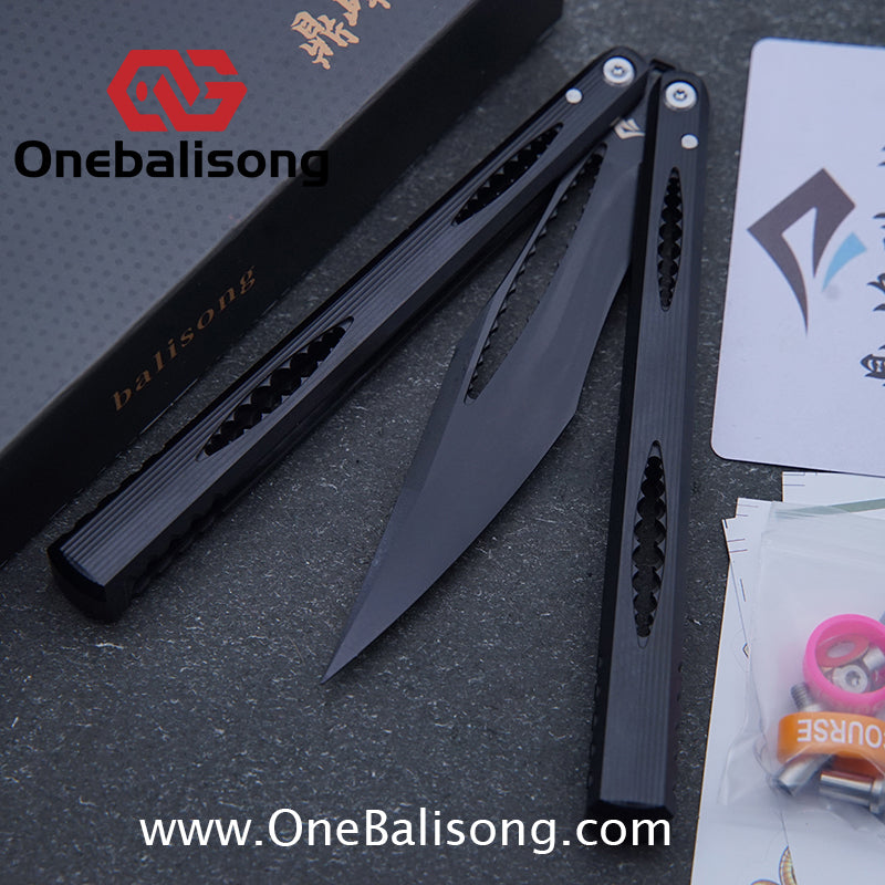 Dingfeng Devourer Balisong OG Design 7075 Aluminum Alloy Handle 9cr18mov Stainles Steel Blade Trainer Bushing