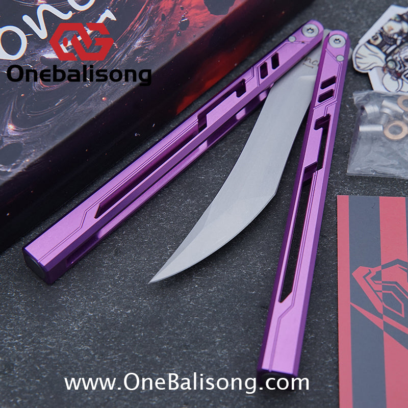 Once Alpha Bone Balisong 7075 Aluminum Alloy Handle Stainless Steel Blade Bushings