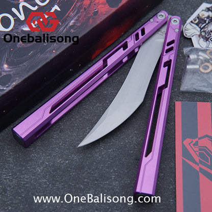 Once Alpha Bone Balisong 7075 Aluminum Alloy Handle Stainless Steel Blade Bushings