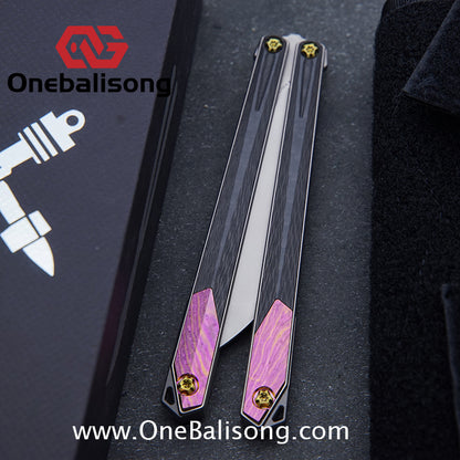 To Follow Crisis Balisong Titanium-6AI-4V Handle M390 Stainless Steel Blade Bushing