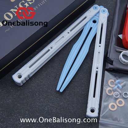 TITUS Aries Original Balisong 7075 Aluminum Alloy Handle 14C28N Stainless Steel Blade Bushing