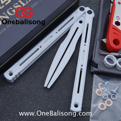 TITUS Aries Original Balisong 7075 Aluminum Alloy Handle 14C28N Stainless Steel Blade Bushing