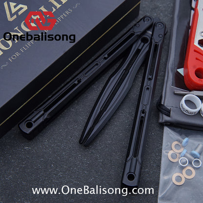 TITUS Aries Original Balisong 7075 Aluminum Alloy Handle 14C28N Stainless Steel Blade Bushing