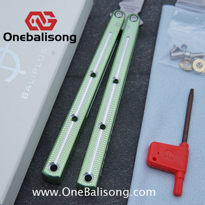 Baliplus 7075 Glossy Bright Slot Kraken V3 Aluminum Balisong Stainless Steel Blade Clone Bushing