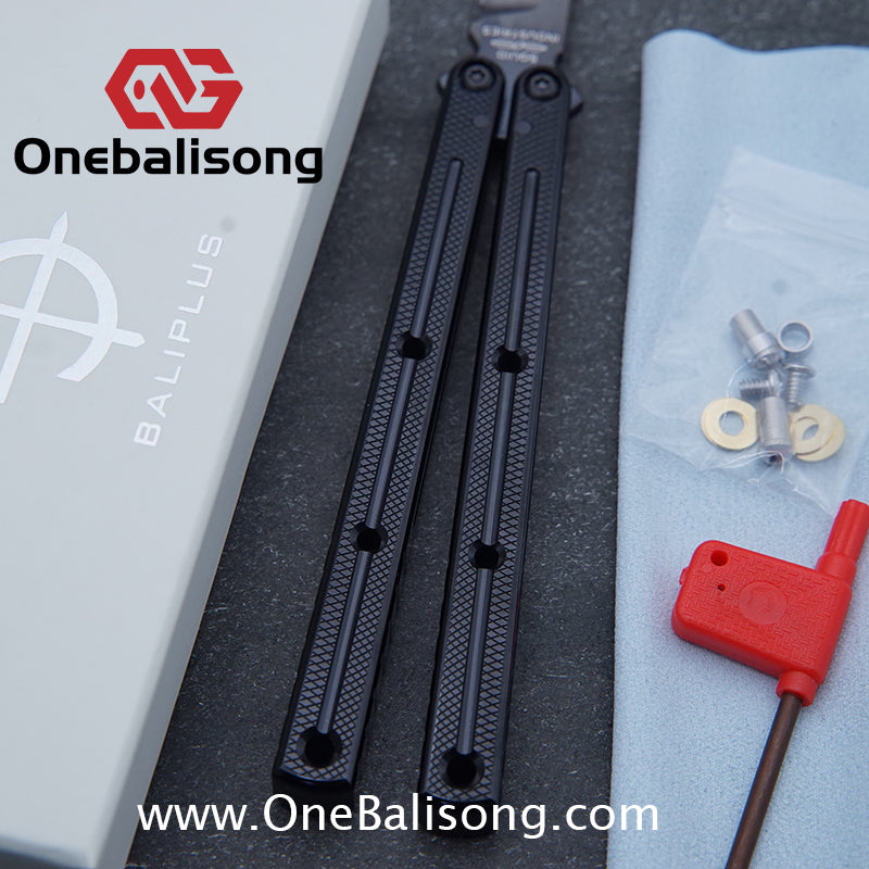 Baliplus Kraken Balisong Glossy clone Tanto/Bowie/Weekawk  live/Fake Blade Channel 7075 Aluminum Glossy Handle Bushings 9cr18