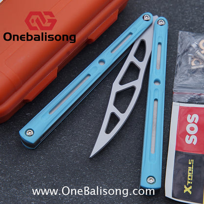 LDX Lnitiate Original Balisong Titanium Alloy+ G10 Patch Handle Stainles Steel Blade Trainer Bushing