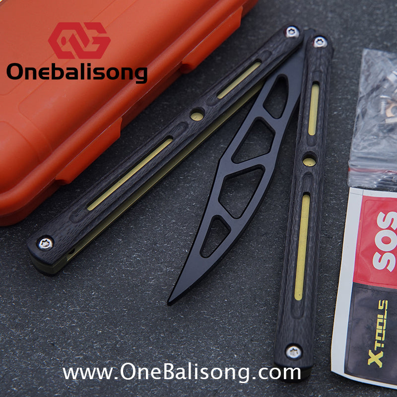 LDX Lnitiate Original Balisong Titanium Alloy+ G10 Patch Handle Stainles Steel Blade Trainer Bushing