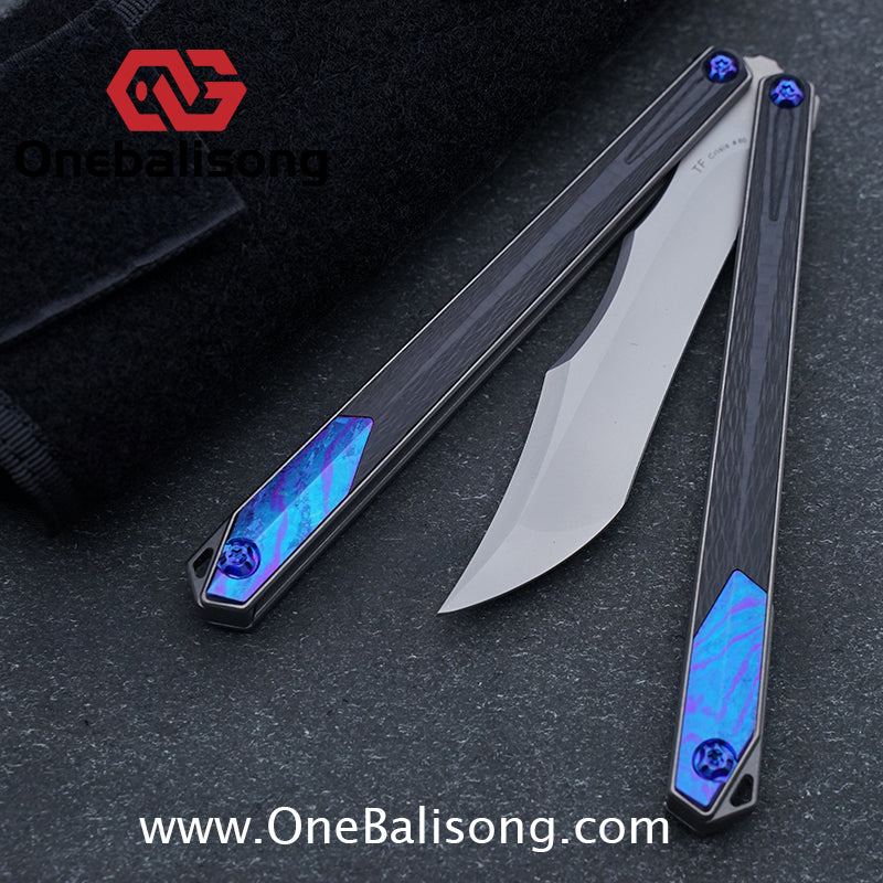 To Follow Crisis Balisong Titanium-6AI-4V Handle M390 Stainless Steel Blade Bushing