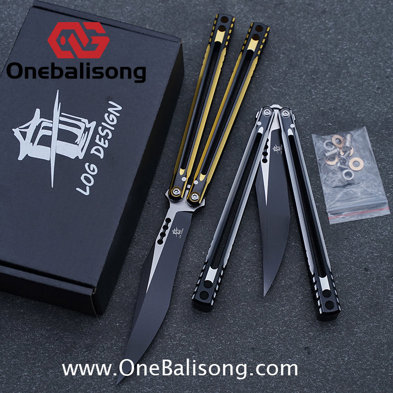 LOG Jian V3 Balisong 7075 Aluminium Alloy Handle 5Cr15 Stainless Steel Blade Bushing