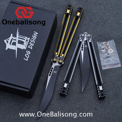 LOG Jian V3 Balisong 7075 Aluminium Alloy Handle 5Cr15 Stainless Steel Blade Bushing