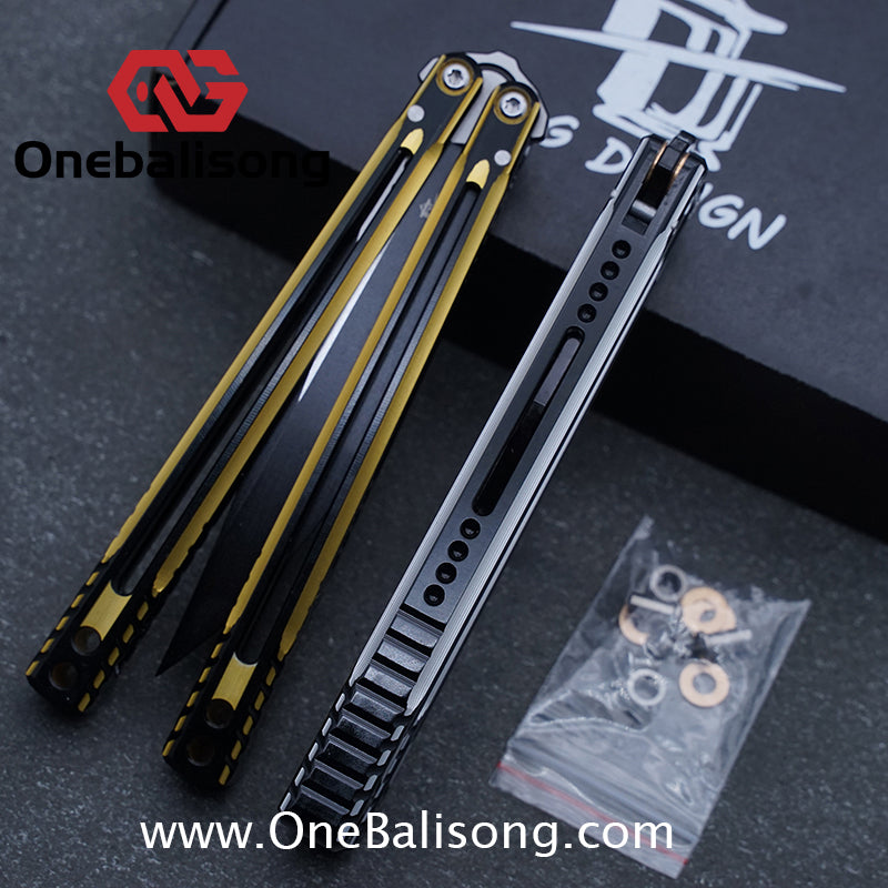 LOG Jian V3 Balisong 7075 Aluminium Alloy Handle 5Cr15 Stainless Steel Blade Bushing
