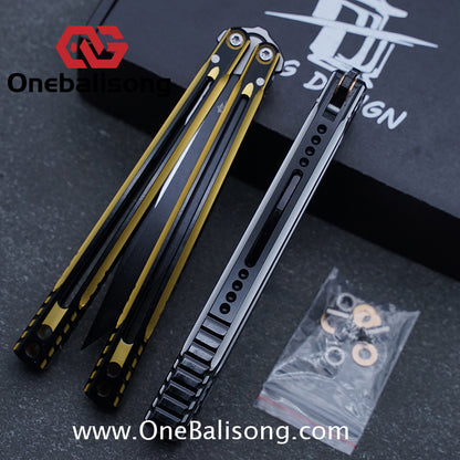 LOG Jian V3 Balisong 7075 Aluminium Alloy Handle 5Cr15 Stainless Steel Blade Bushing